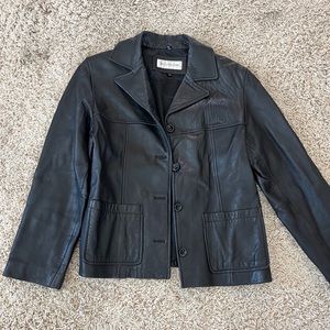 Jones New York black leather jacket